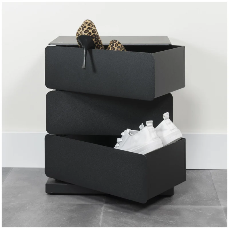 Spinder JOEY 3 Dresser: Minimalistischer Stahl-Schrank, Schwarz