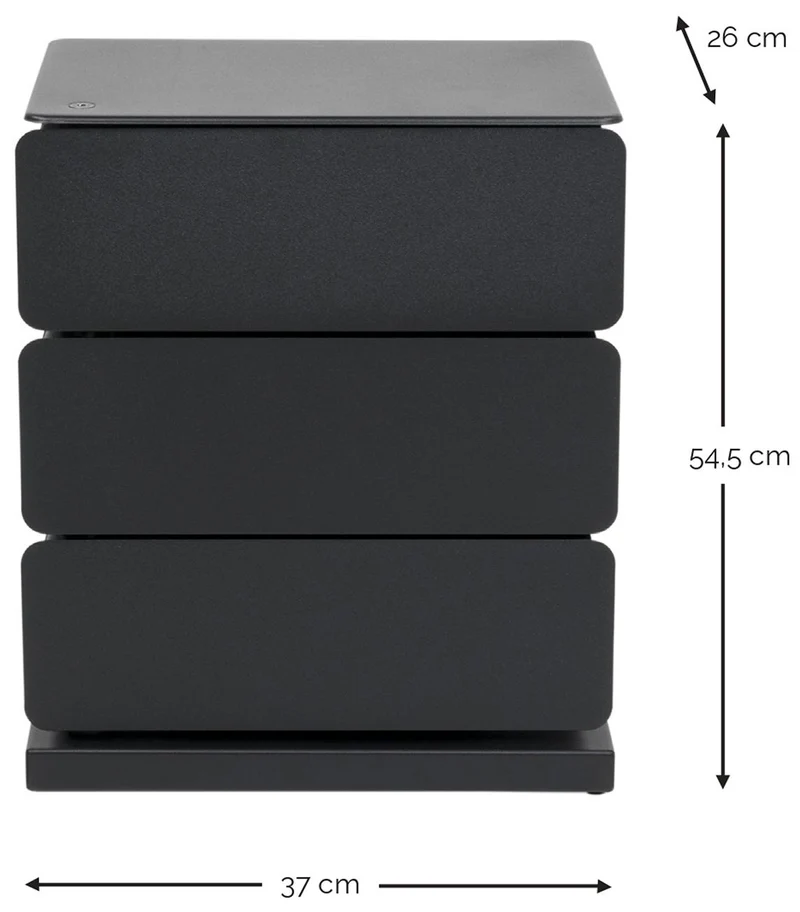 Spinder JOEY 3 Dresser: Minimalistischer Stahl-Schrank, Schwarz