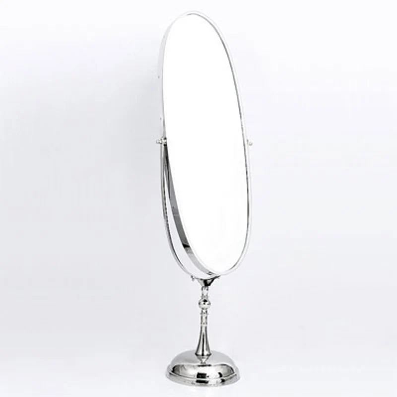 Casa Padrino Luxus Stand Schmink Spiegel vernickelt 47 - H.156 cm - Kosmetik Spiegel - Luxus Hotel Collection