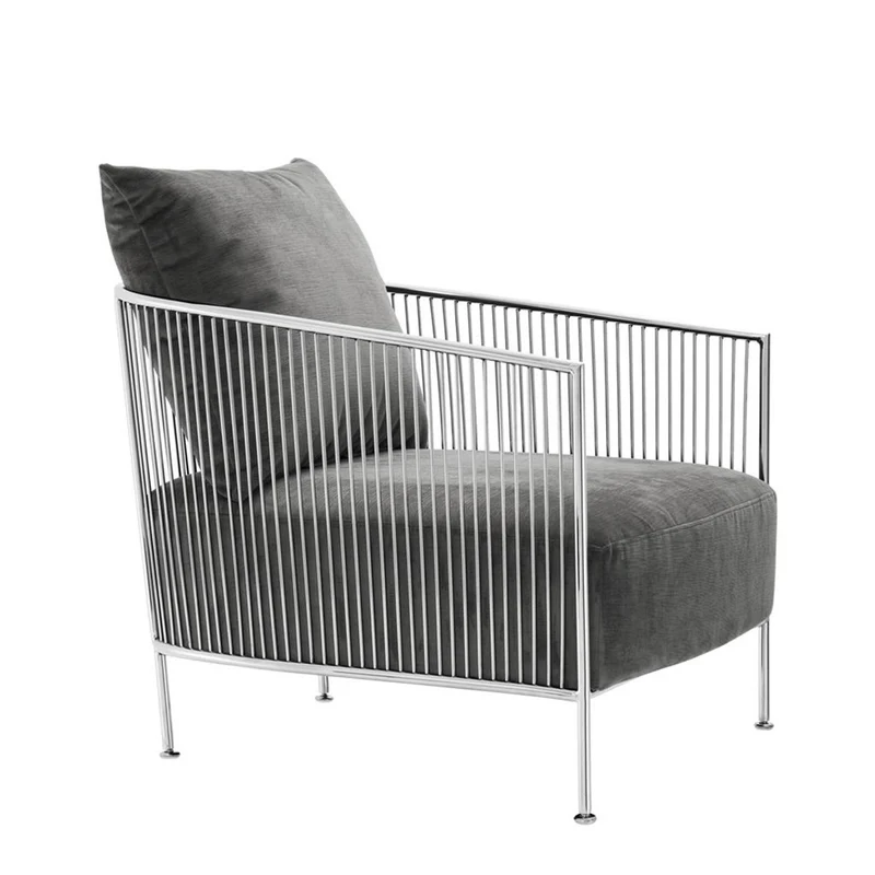 Casa Padrino Luxus Sessel Grau / Silber 69 x 77 x H. 78 cm - Designer Hotel Möbel