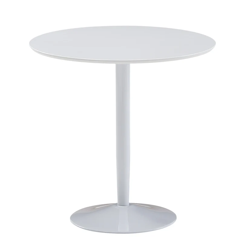 Esstisch Rund 75x75x74cm Weiß Hochglanz 2 Personen Modern