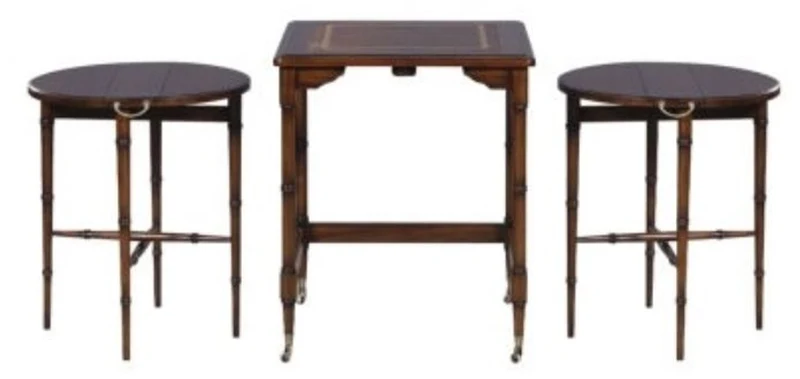 Casa Padrino Luxus Mahagoni Beistelltisch Set Braun 48 x 48 x H. 59 cm - Hotel Möbel