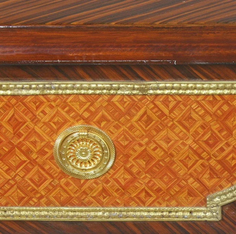 Casa Padrino Barock Schreibtisch Braun / Gold 180 x 70 x H. 80 cm - Handgefertigter Massivholz Bürotisch mit 3 Schubladen - Büro Möbel im Barockstil