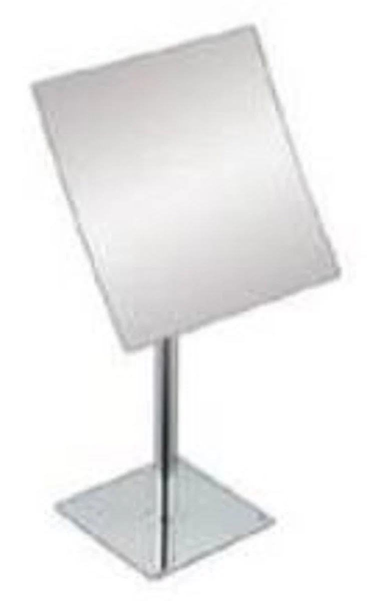 Casa Padrino Luxus Kosmetik Tischspiegel Silber 16 x 19 x H. 30 cm - Verchromter Badezimmer Schmink Spiegel - Luxus Badezimmer Accessoires