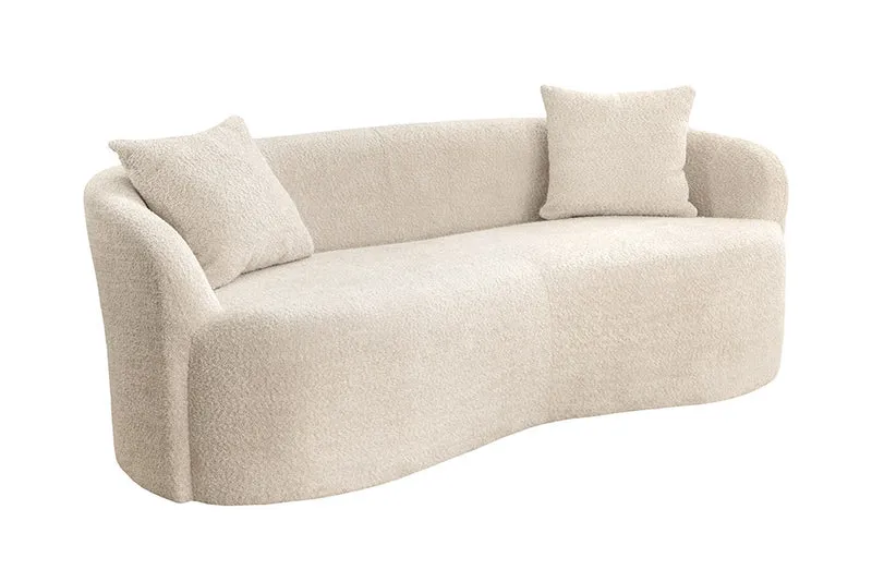 Design Sofa ARCO champagner beige 2-Sitzer Bouclé 180cm Federkern