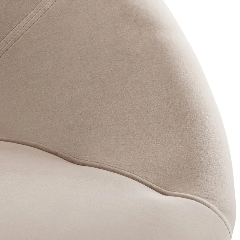 Esszimmerstuhl Samt Beige Polsterstuhl goldene Beine Design Metall
