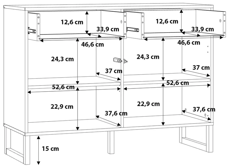 Sideboard Komode BRETANIA mit 2 Türen Weiß oder Salbei