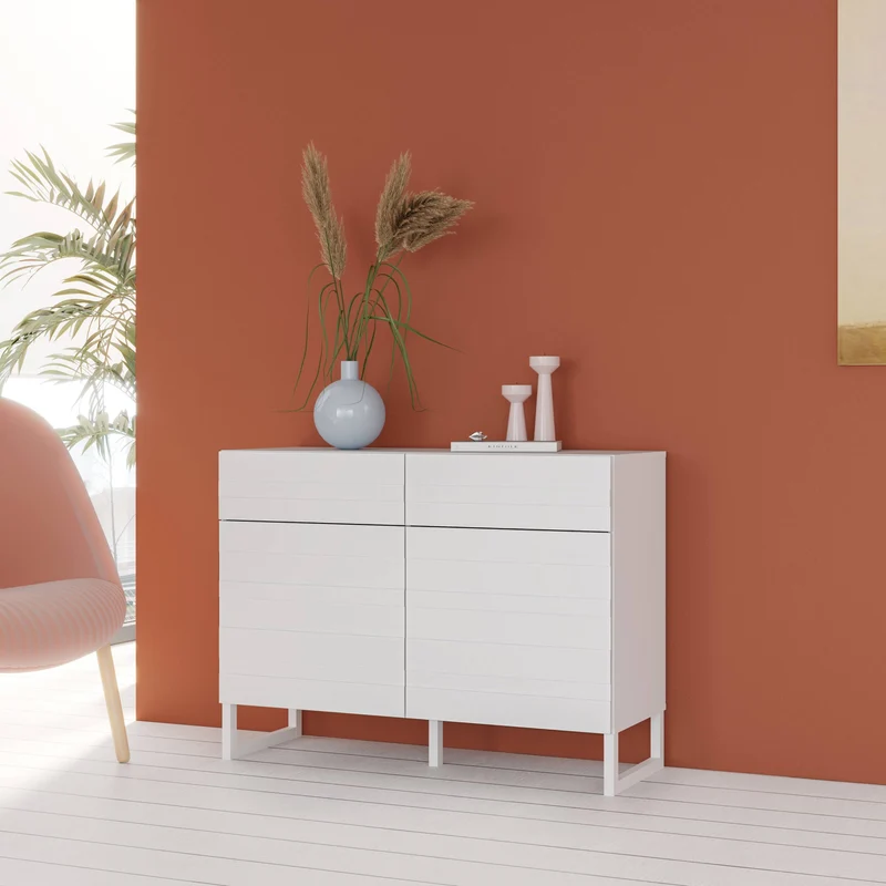 Sideboard Komode BRETANIA mit 2 Türen Weiß oder Salbei