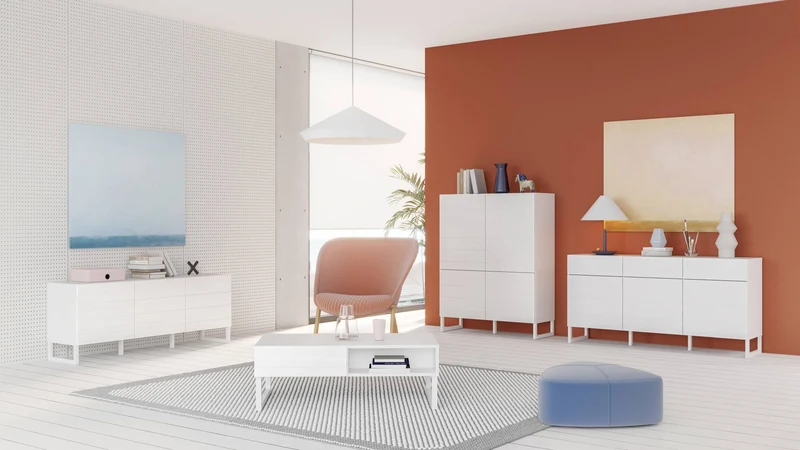 Sideboard Komode BRETANIA mit 2 Türen Weiß oder Salbei