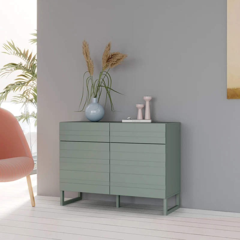 Sideboard Komode BRETANIA mit 2 Türen Weiß oder Salbei