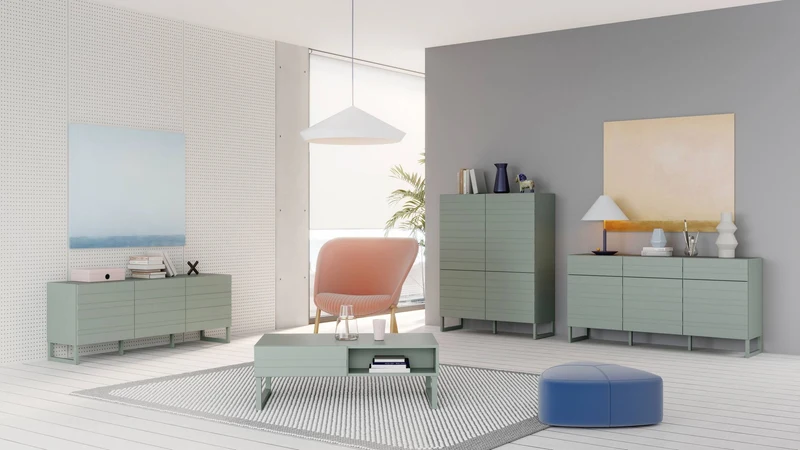Sideboard Komode BRETANIA mit 2 Türen Weiß oder Salbei