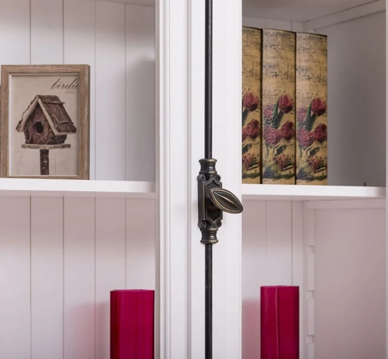 Casa Padrino Landhausstil Bücherschrank Weiß 300 x 50 x H. 230 cm - Massivholz Schrank - Wohnzimmerschrank - Büroschrank - Landhausstil Möbel
