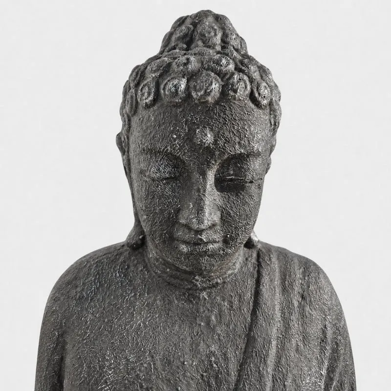 Dekorative Figur BUDDHA PROTECT 80cm antik-schwarz Garten Indoor