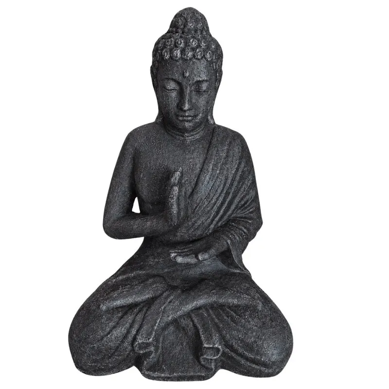 Dekorative Figur BUDDHA PROTECT 80cm antik-schwarz Garten Indoor