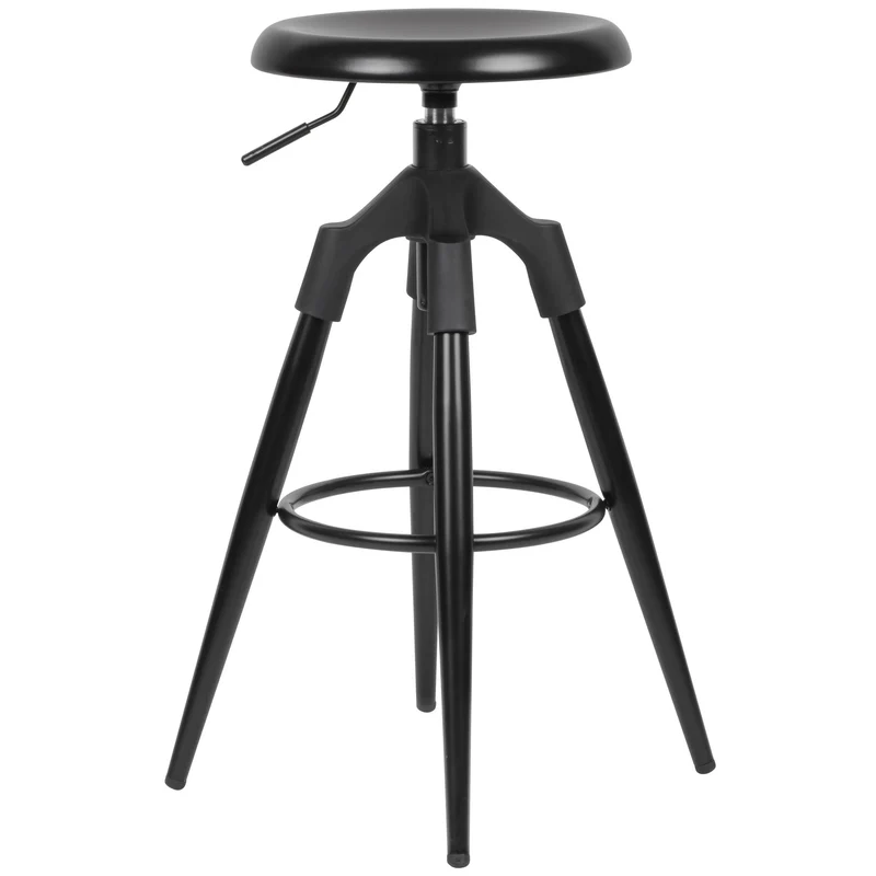 Barhocker Schwarz Metall 72-80cm Industrial Tresenhocker 100kg