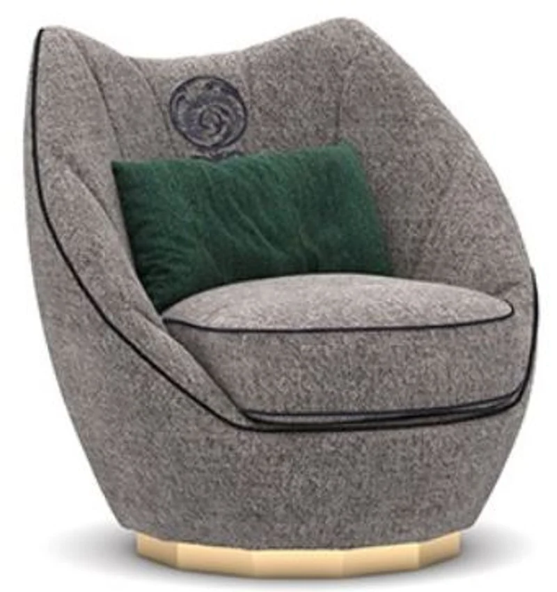 Casa Padrino Luxus Wohnzimmer Sessel Grau / Schwarz / Gold 85 x 90 x H. 90 cm - Edle Wohnzimmer Möbel - Luxus Kollektion