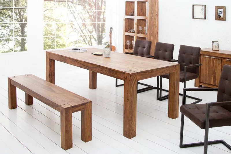 Casa Padrino Designer Sitzbank Natur Breite 140 cm, Höhe 45 cm