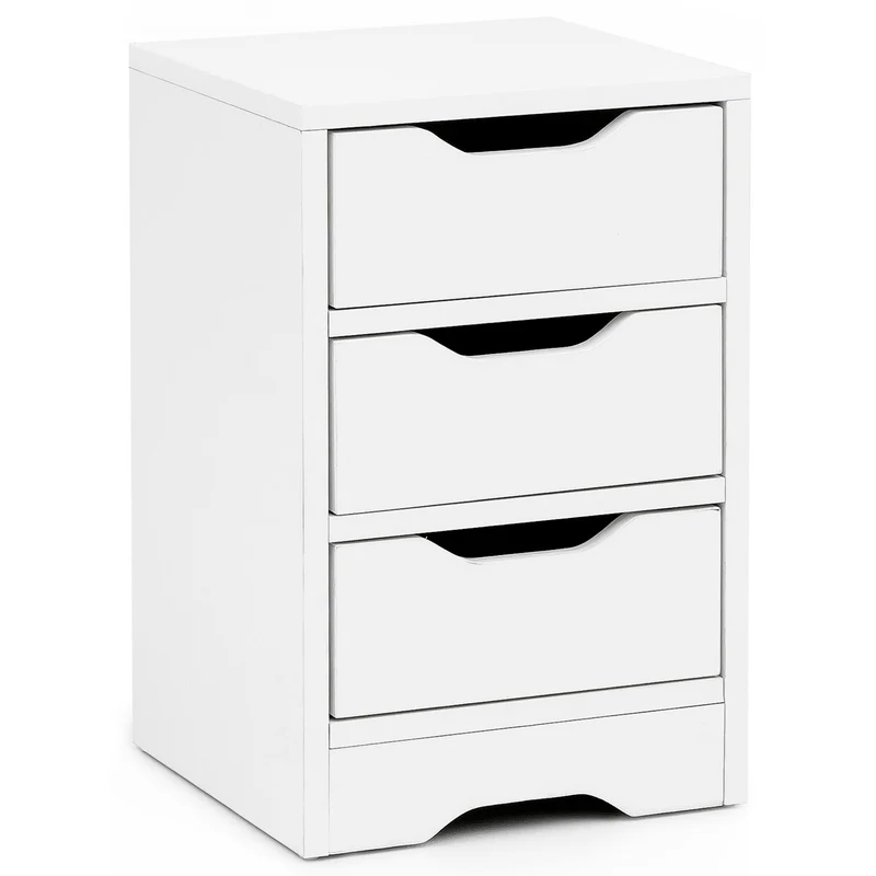 Nachtkonsole WL5.704 Weiß Matt 3 Schubladen Modern Schlafzimmer