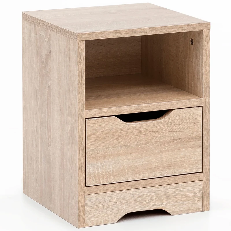 Nachtkonsole WL5.701 Sonoma 31x43x31cm 1 Schublade Ablagefach Weiß