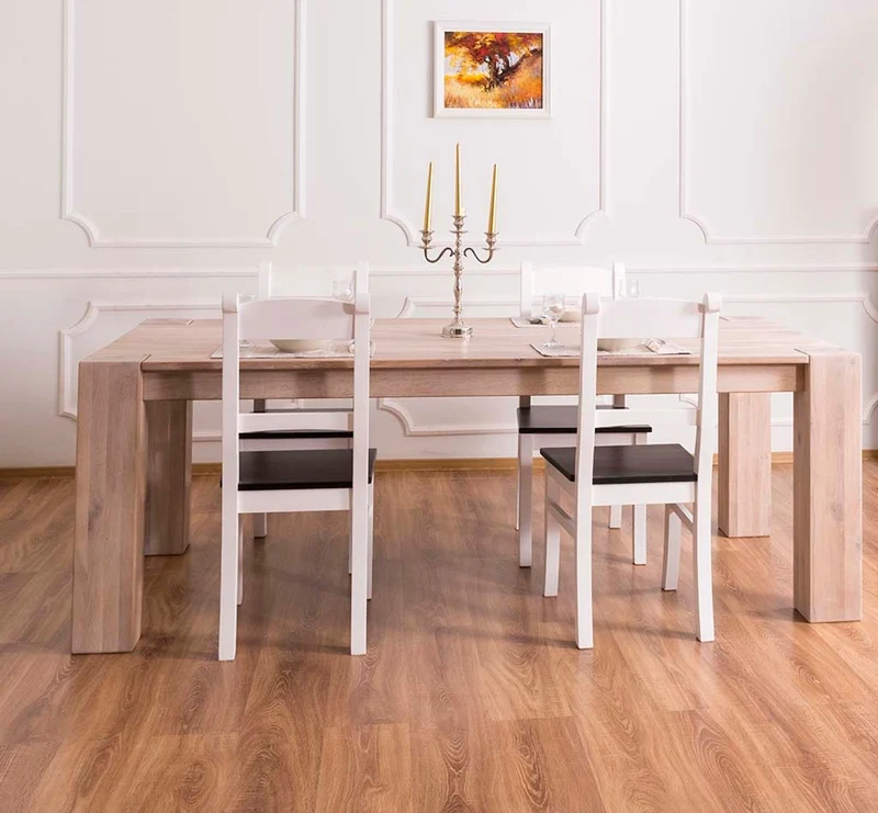 Casa Padrino Massivholz Esstisch Naturfarben 220 x 90 x H. 78 cm - Luxus Qualität
