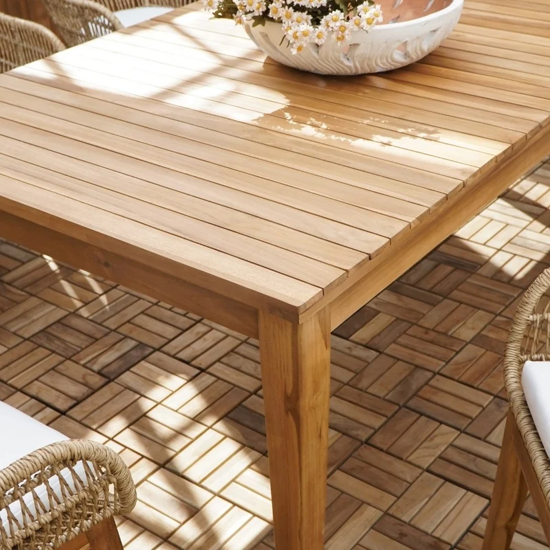 Teak-Esstisch LUKA 200x90 cm massiv Outdoor Indoor