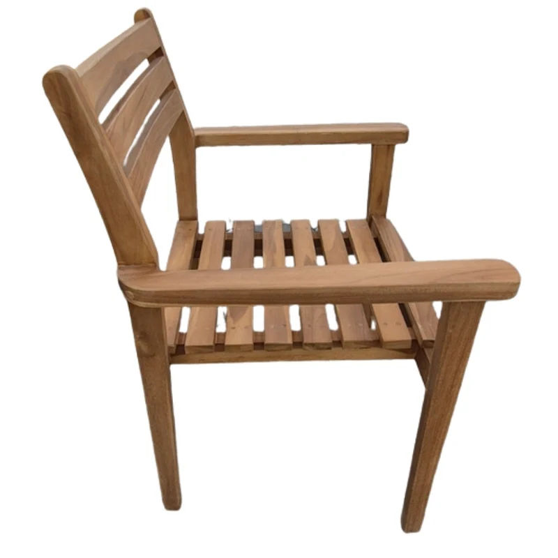 2er Set Teakstuhl MICA - stapelbar - Teakholz für Terrasse Balkon