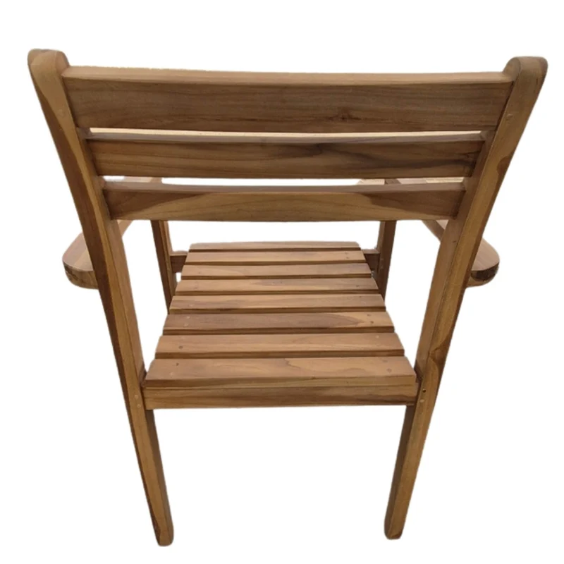 2er Set Teakstuhl MICA - stapelbar - Teakholz für Terrasse Balkon