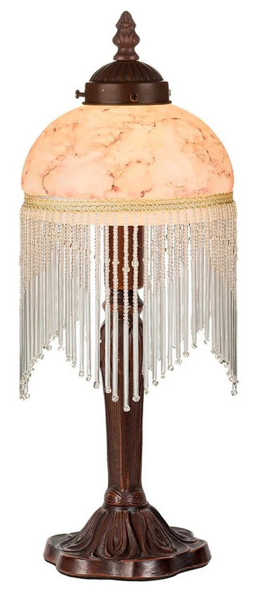 Casa Padrino Barock Tischleuchte Mehrfarbig Ø 15 x H. 40 cm - Barockstil Wohnzimmer Möbel