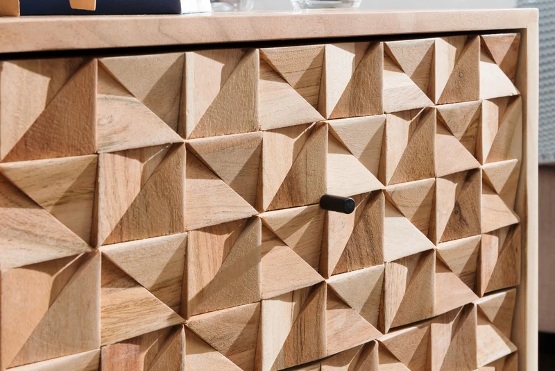 Nachtkonsole REWA 44x61x35cm Akazie Massivholz Landhaus Schubladen