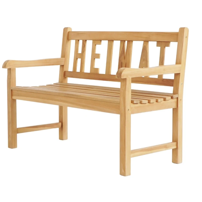 Massivholz Teak Sitzbank HEIMAT 120cm Gartenbank Holzbank