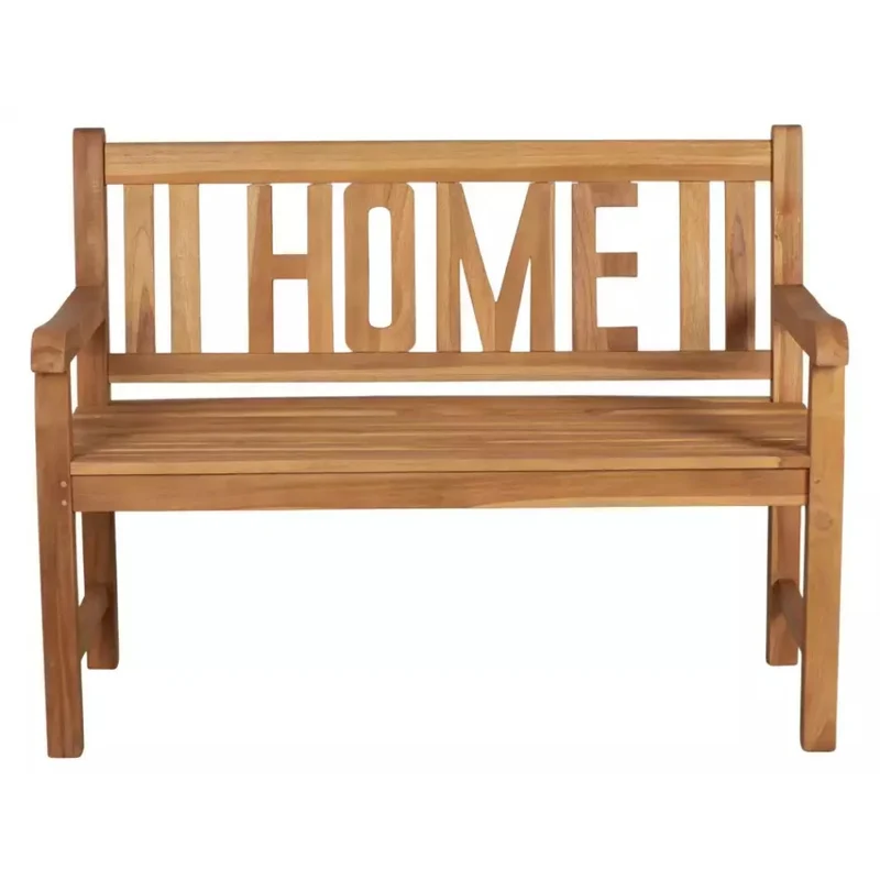 Massivholz Teak Sitzbank HOME 120cm Gartenbank Holzbank