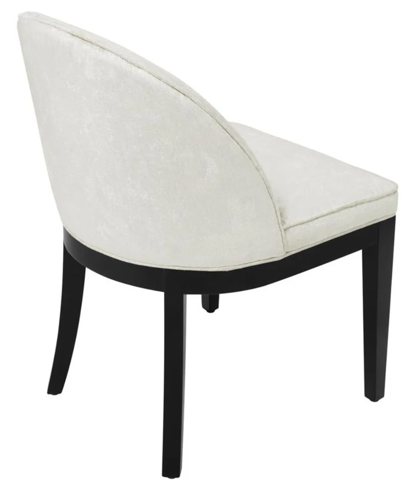 Casa Padrino Luxus Esszimmerstuhl Altweiß / Schwarz 55 x 61 x H. 84 cm - Luxus Möbel