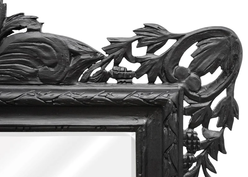 Casa Padrino Barock Wandspiegel Schwarz 190 x H. 155 cm - Wohnzimmer Spiegel im Barockstil