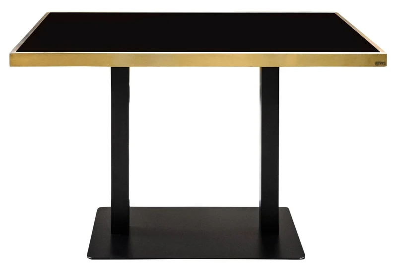 Casa Padrino Luxus Esstisch Schwarz / Gold 110 x 70 x H. 76 cm - Esszimmermöbel