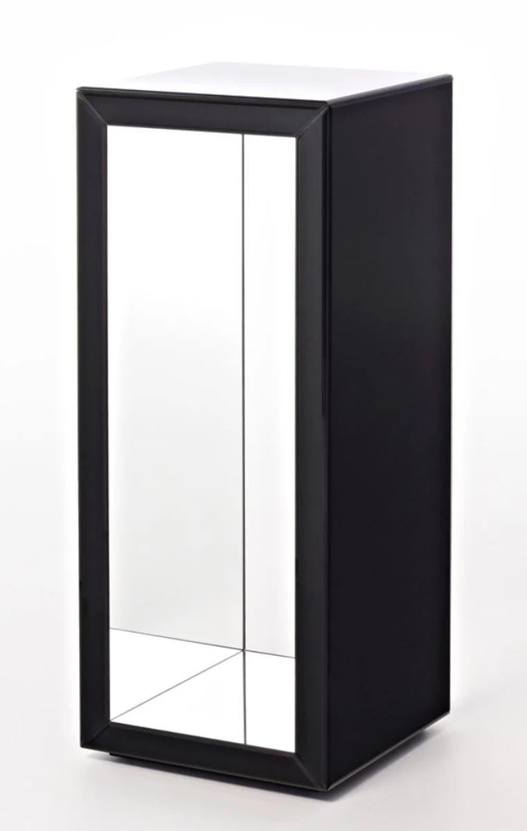 Casa Padrino Luxus Beistelltisch im Säulen Design Schwarz 46 x 46 x H. 112 cm - Luxus Qualität