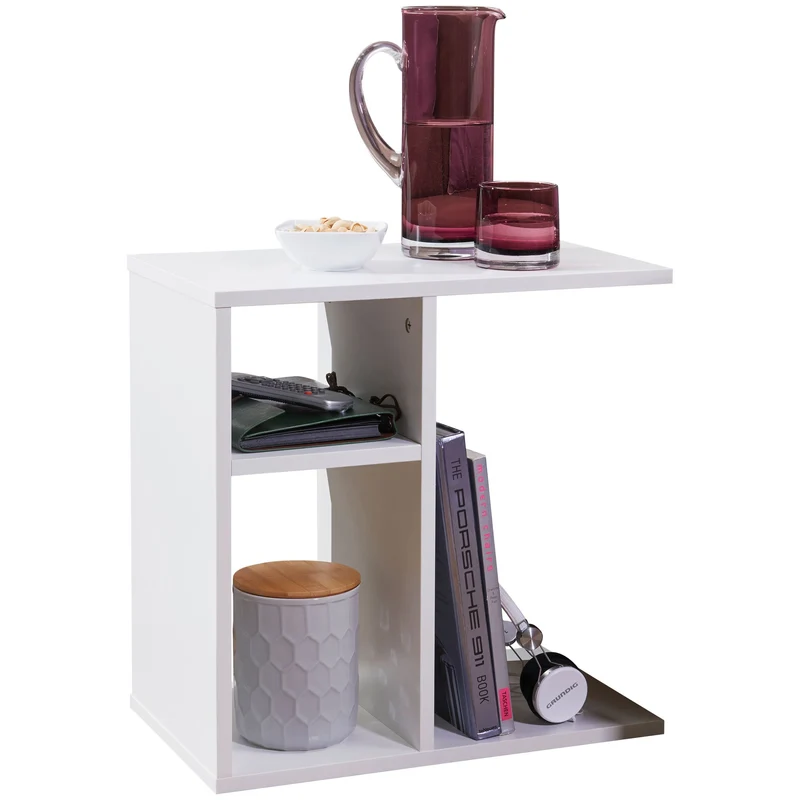 Beistelltisch 50x50x30cm Holz Weiß modern Sofatisch Wohnzimmer