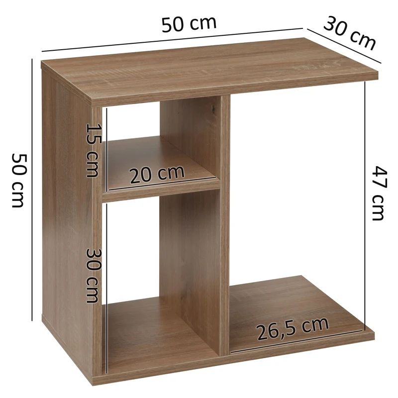 Beistelltisch 50x50x30cm Holz Sonoma Design modern Wohnzimmer eckig