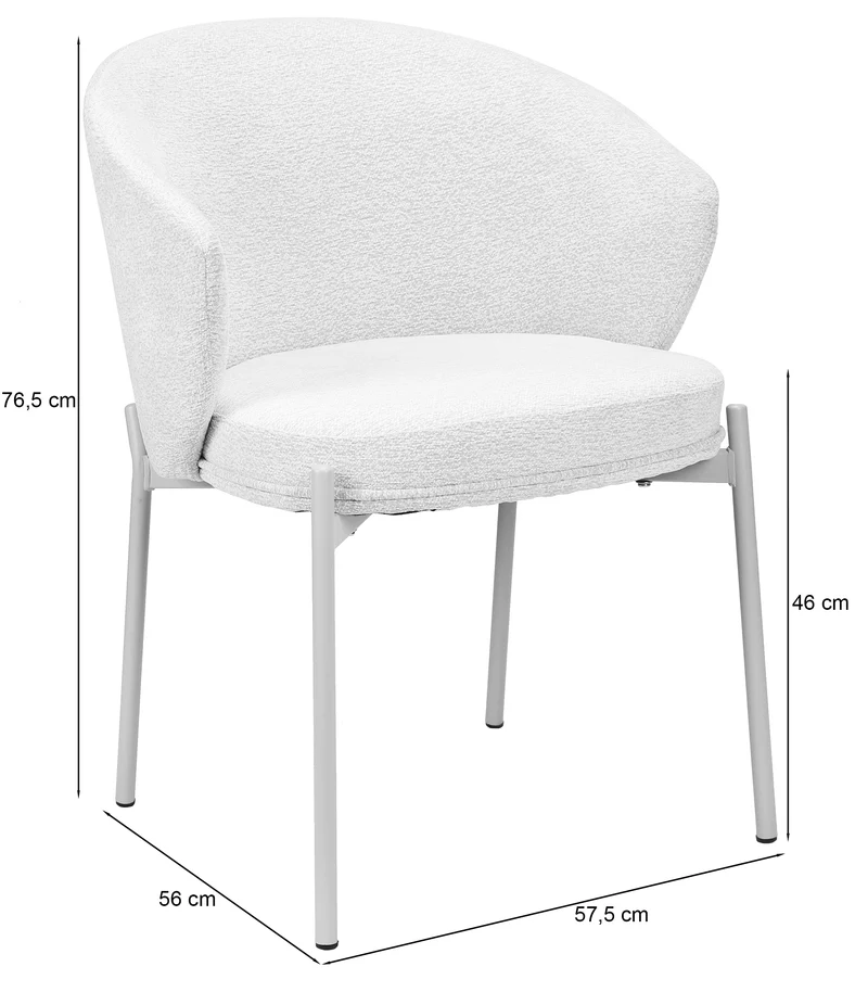 Polsterstuhl für das Esszimmer Atisly in hellbeigem Chenille
