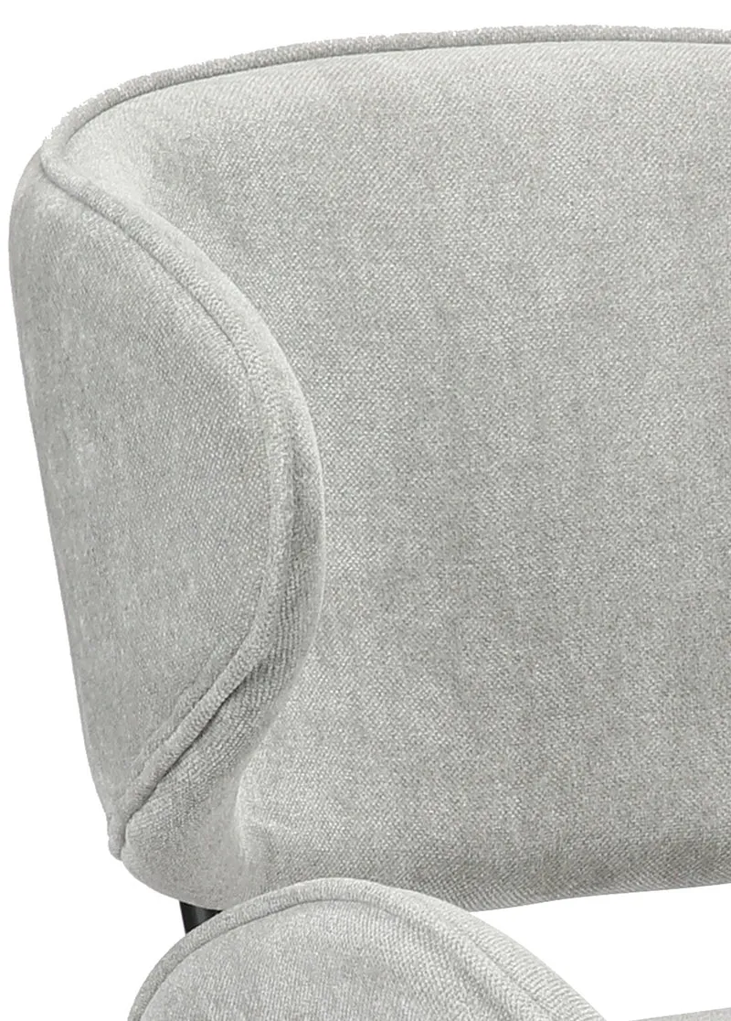 Gepolsterter Esszimmerstuhl Pretically aus hellgrauem, pflegeleichtem Chenille-Stoff
