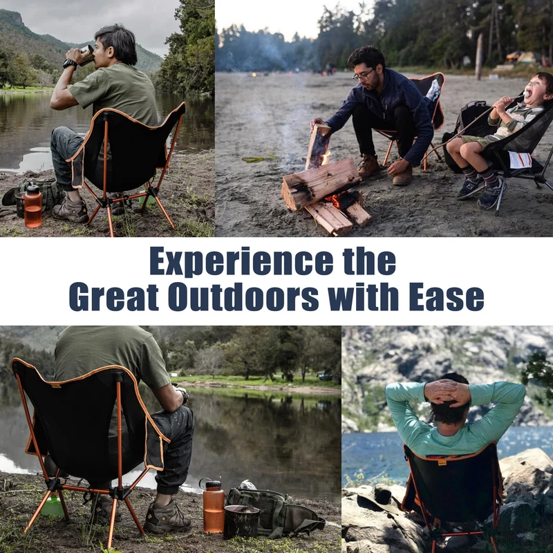 TREKOLOGY YIZI GO Camping Chair for Adult – Compact, Foldable, Lightweight 0.9 kg, 136 kg Capacity, Durable Aluminum, Quick Setup, Ideal for Backpacking, Beach, and Outdoor Adventures (Black) 🍁 All In One Marketplace Canada