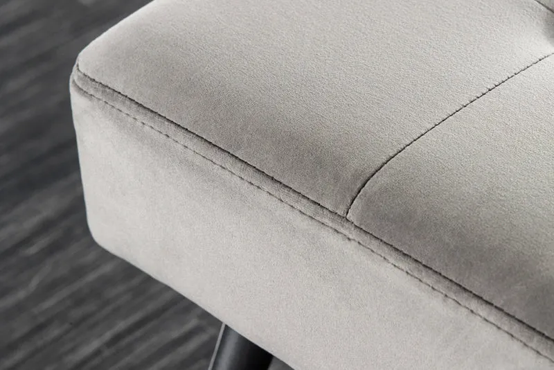 Moderne Sitzbank BELLE 100cm dunkel-grau Samt