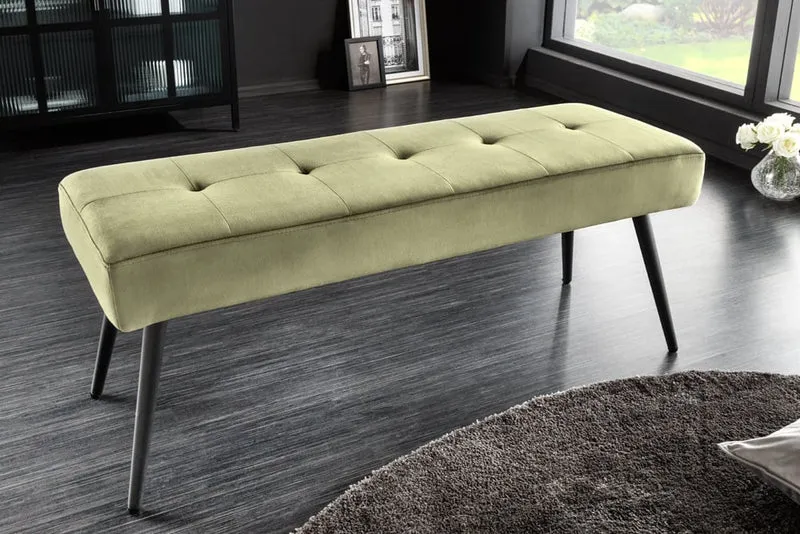 Moderne Sitzbank BELLE 100cm grün Samt