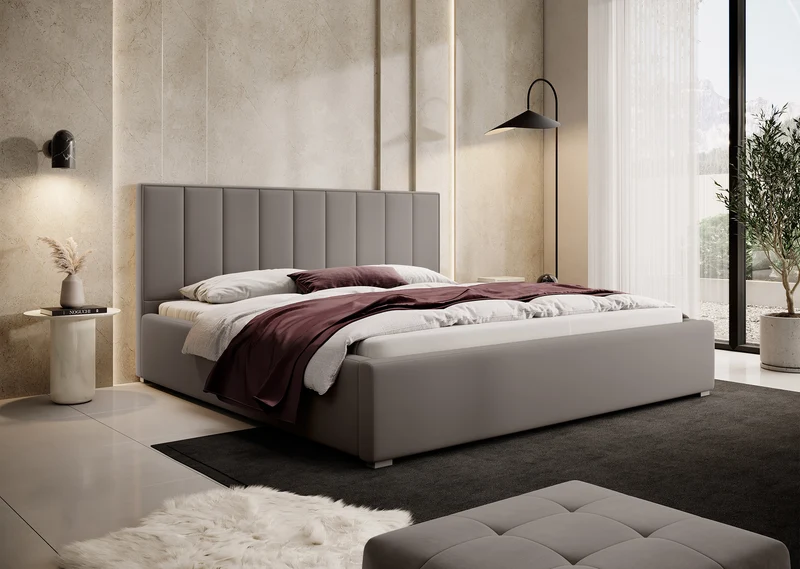 Polsterbett 140x200 cm Rinus in beige aus wasserabweisendem Stoff