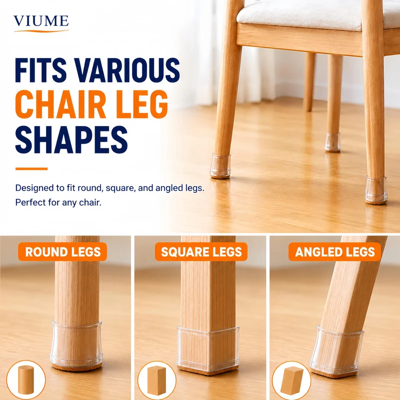 32 Pcs Chair Leg Floor Protectors for Hardwood Floors Silicone Covers to Protect Wood Tile Floors Felt Pads Furniture Leg Caps Anti-Scratch Reduce Noise (Fit:1.3"-2") 🍁 All In One Marketplace Canada