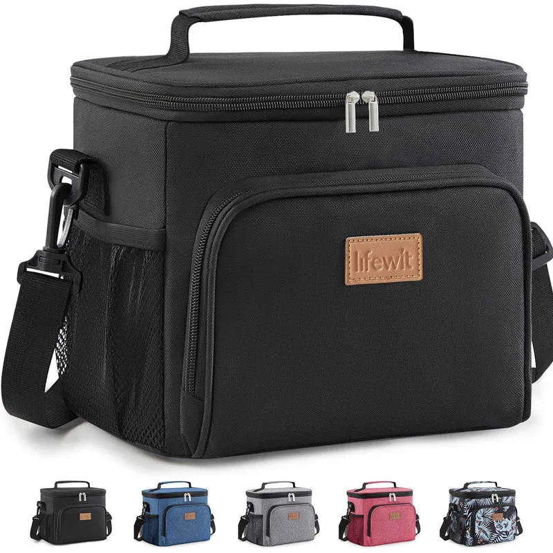 Lifewit Insulated Lunch Bag for Men, Reusable Lunch Box Women, Portable Cooler Freezable Soft Tote Bag Leakproof with Adjustable Shoulder Strap for Adult/Kid for Work/Picnic/School,Black 9L 🍁 All In One Marketplace Canada