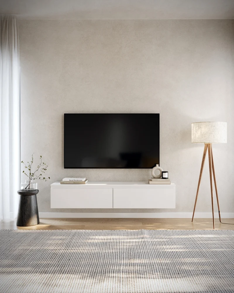 Hängender TV-Schrank Bemmi 150 cm Weiß