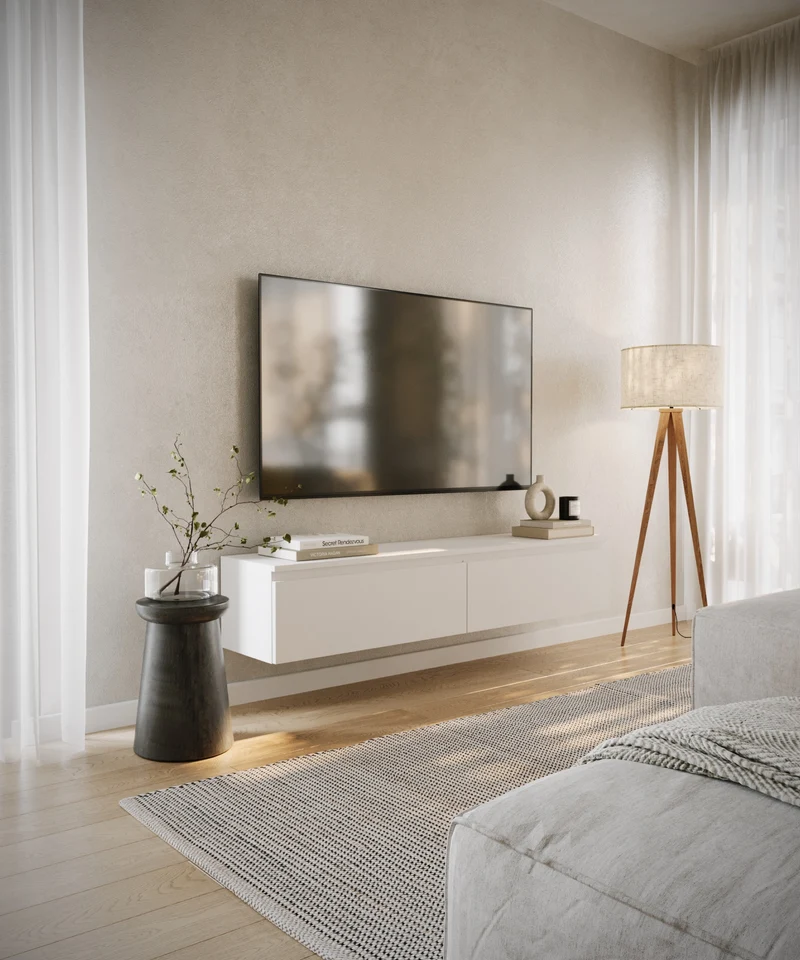 Hängender TV-Schrank Bemmi 150 cm Weiß
