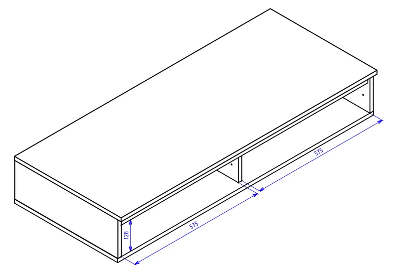 Bemmi hängender Schminktisch mit Schubladen 120 cm schwarz