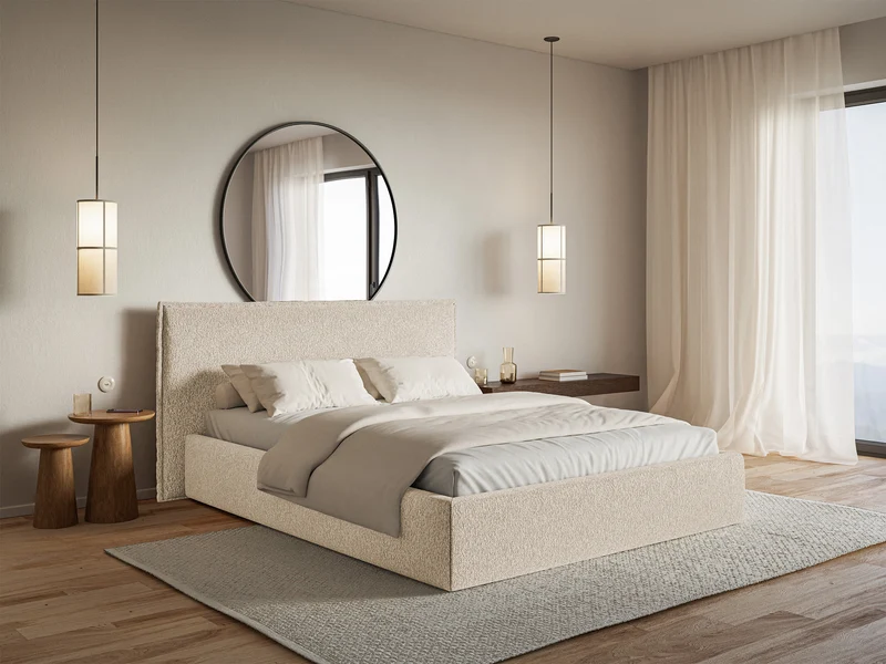 Polsterbett 180x200 cm Softie hellbeige Chenille