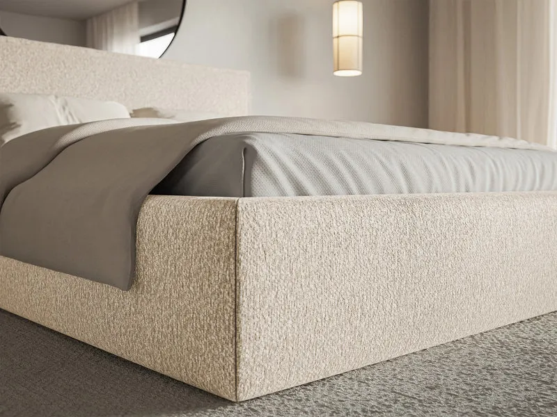 Polsterbett 180x200 cm Softie hellbeige Chenille